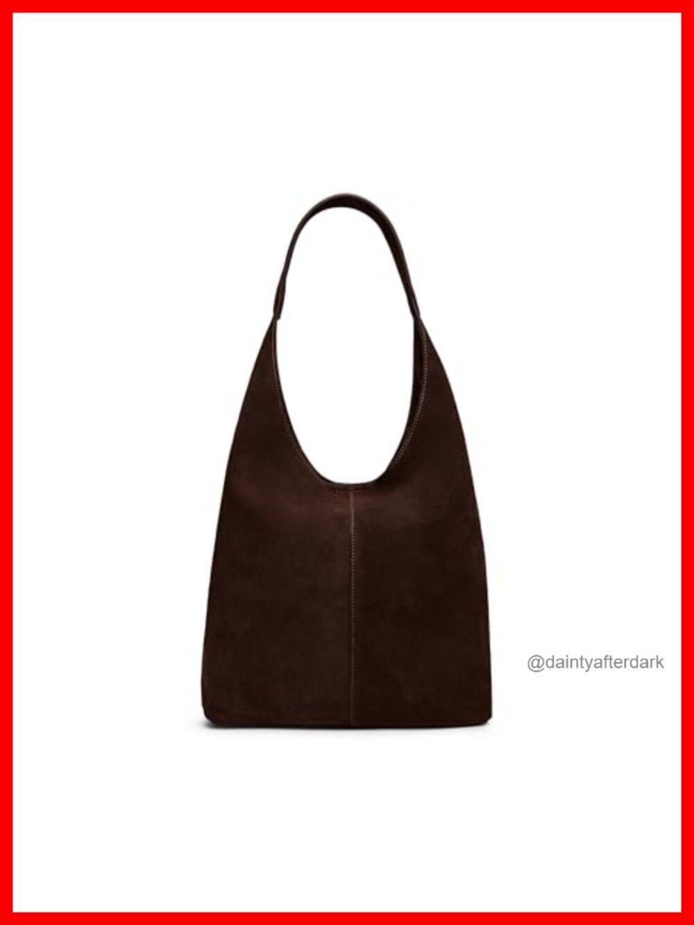 Suede Hobo Shoulder Bag Magnetic Closure Fits Tablet Large